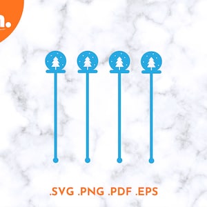 Weihnachten Schneekugel trinken Rührer SVG-Datei | Weihnachten Stir Stick Laser Cut Datei | Weihnachten Swizzle Sticks SVG | Weihnachts Cut File