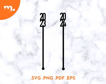 2023-2024 Drink Stirrer SVG Laser Cut File (Digital Download)