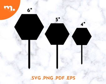 Hexagon Cake Topper SVG Bundle | Laser Cut File (Digital File)