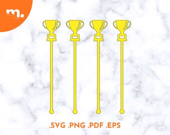 Trophy Drink Stirrers Laser Cut File | Celebration Swizzle Sticks (svg, png, eps, pdf)