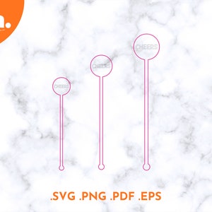 Cheers Cocktail Stirrers SVG File | Cheers Swizzle Stick Laser Cut File | Party Stir Stick svg | Drink Stirrers cricut | Swizzle Cut File