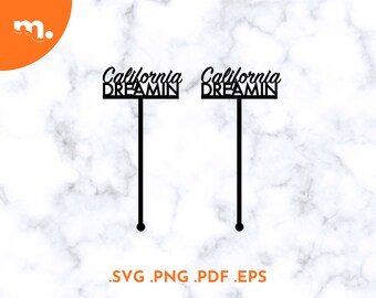 California Drink Stirrers Laser Cut File | Swizzle Sticks SVG (Digital Download)