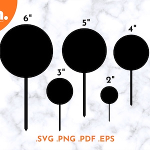 Round Cake Topper SVG | Cake Topper Bundle | Glowforge Cake Topper Laser Cut File | Cricut svg file | SVG | PDF | Digital File | Laser Cut