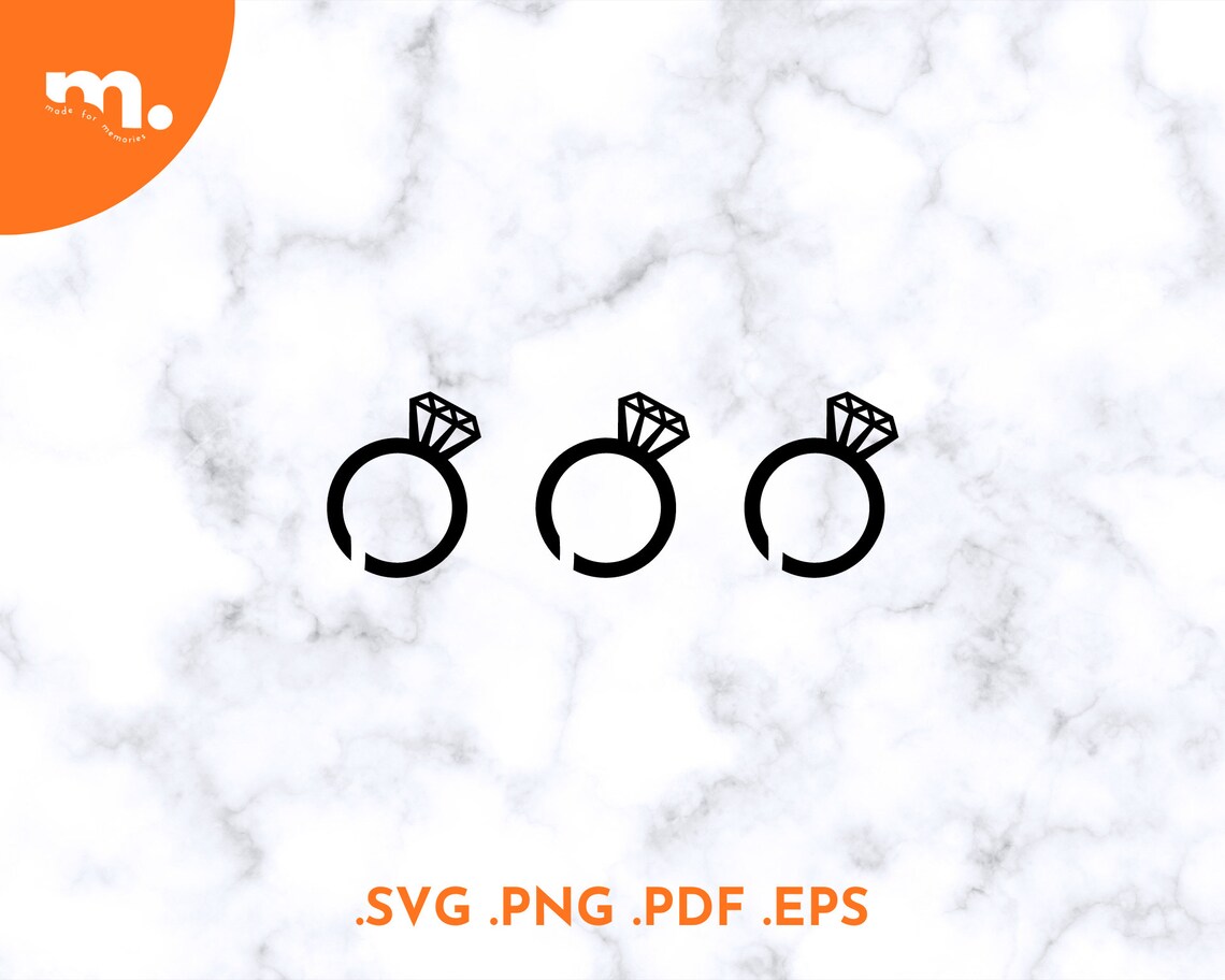 Diamond Ring Drink Tag SVG File Diamond Ring Drink Topper Laser Cut ...