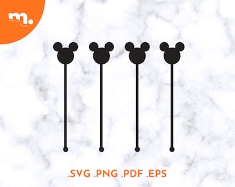 Mouse Ears Drink Stirrers SVG | Laser Cut File (Digital Download)