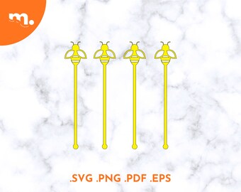 Bee Drink Stirrers SVG File | Bee Stir Stick Laser Cut File | Bee Swizzle Sticks SVG | Bee Cut File | Bumble Bee SVG | Summer svg laser cut