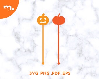 Pumpkin Drink Stirrers SVG | Halloween Swizzle Sticks (Digital Download)