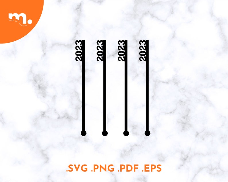 Senior 2023 Drink Stirrers SVG File Senior 2023 Stir Sticks Laser Cut