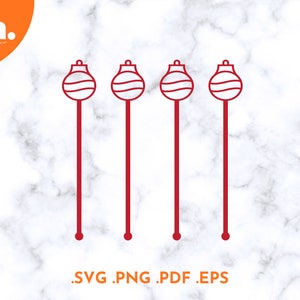 Ornament Trinkrührer | Weihnachten Swizzle Sticks SVG | Feiertags-Getränkerührer | Weihnachtsverzierung SVG-Datei | Weihnachtsfeier Laser Cut