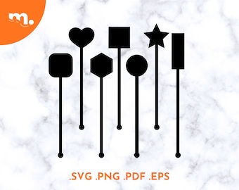 Swizzle Template Drink Stirrers SVG File | Shape Stir Stick Laser Cut File | Shape Swizzle Sticks SVG | Template Cut File | Blank Stirrers