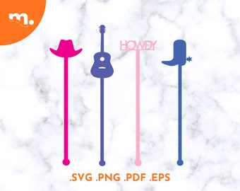 Western Bachelorette Drink Stirrers SVG File | Western Stir Stick Laser Cut File | Western Swizzle Sticks SVG | Bachelorette Cut File