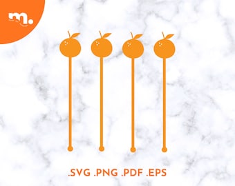 Orange Drink Stirrers SVG File | Summer Swizzle Sticks Laser Cut File (Digital Download)