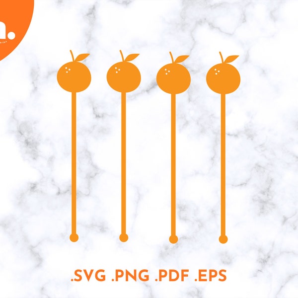 Cutie Drink Stirrers SVG File | Orange Stir Stick Laser Cut File | Cutie Swizzle Sticks SVG | Cutie Cut File | Orange svg | Summer Swizzles