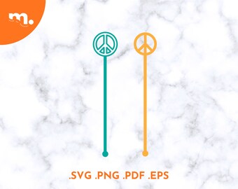 Peace Sign Drink Stirrers SVG | Laser Cut File (Digital Download)