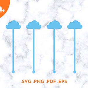 Cloud Drink Stirrers SVG FIle | Cloud Stir Stick Laser Cut File | Cloud Swizzle Sticks SVG | Cloud Cut File | Cloud Baby Shower SVG File