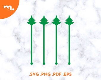 Christmas Tree Drink Stirrers SVG | Laser Cut File (Digital Download)