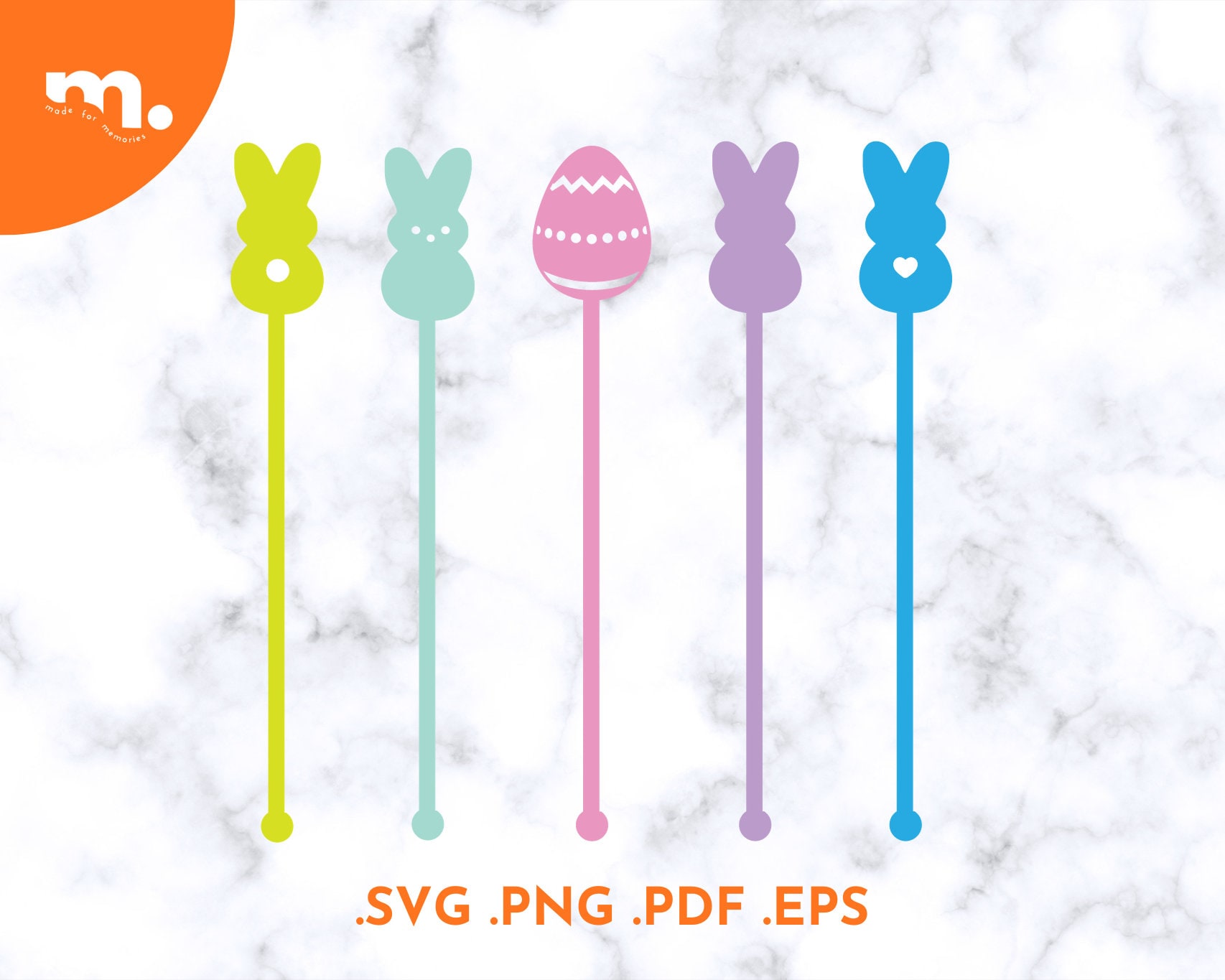 Easter Drink Stirrers SVG File Easter Stir Stick Laser Cut File Easter