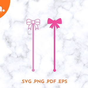 Bow Drink Stirrers SVG File | Bow Stir Stick Laser Cut File | Girl Bow Swizzle Sticks SVG | Bow Cut File | Girl Bow SVG | Baby Shower svg