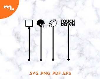 Football Stir Sticks | Football SVG | Football Swizzle Sticks Laser Cut File | Football Swizzles | Football Stir Sticks | Football Drink SVG