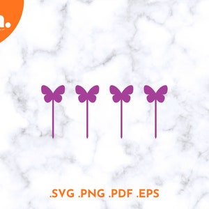 Butterfly Cake Topper SVG Files | Butterfly Cupcake Toppers Laser Cut File | Butterfly Food Picks Svg | Butterfly Cut File | Cricut Svg