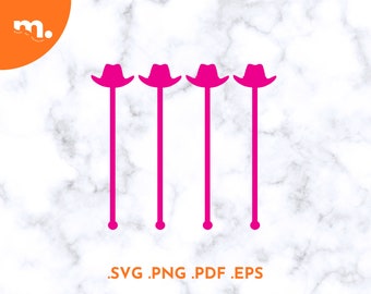 Cowboy Hat Drink Stirrers SVG | Laser Cut File, Bach Party (Digital Download)