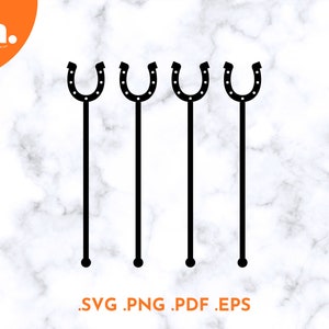 Horseshoe Swizzle Sticks SVG File | Kentucky Derby Stir Sticks Laser Cut File | Horseshoe Drink Stirrers Svg | Kentucky Derby Cricut SVG