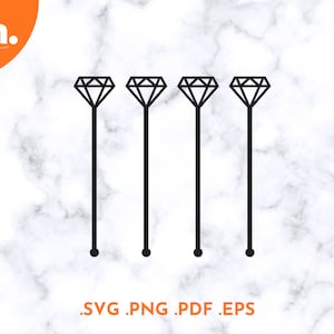 Diamond Swizzle Sticks SVG File | Diamond Drink Stirrers Laser Cut File | Diamond Stir Sticks Svg | Diamond Cut File | Diamond Cricut svg