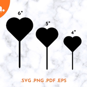 Heart Cake Topper SVG | Cake Topper Bundle | Glowforge Cake Topper Laser Cut File | Cricut svg file | SVG | PDF | Digital File | Laser Cut