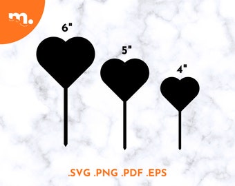 Heart Cake Topper SVG | Laser Cut File (Digital File)