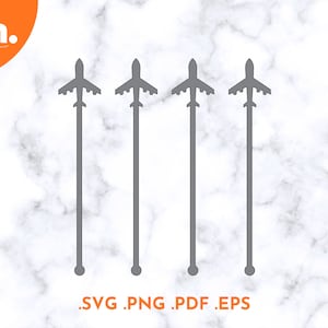 Airplane Drink Stirrers SVG File | Airplane Stir Stick Laser Cut File | Airplane Swizzle Sticks SVG | Airplane Cut File | Airplane SVG
