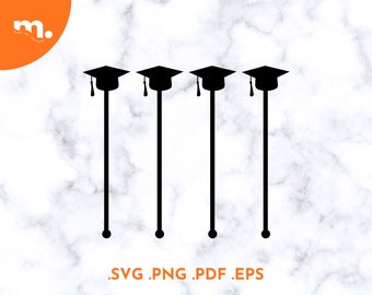 Graduation Cap Drink Stirrers SVG Files | Graduation Stir Stick Laser Cut File | Graduation Swizzle Sticks Svg | Stir Sticks Svg | Cricut