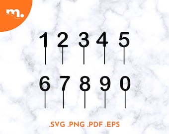 Number Birthday Cake Topper SVG | Laser Cut File (Digital Download)