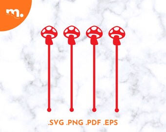 Mushroom Drink Stirrers SVG File | Mushroom Stir Stick Laser Cut File | Mushroom Swizzle Sticks SVG | Mushroom Cut File | Mushroom SVG File