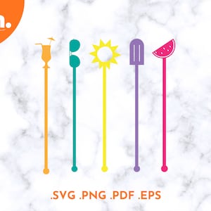 Summer Drink Stirrers Svg File | Summer Swizzle Sticks Laser Cut Files | Summer Stir Sticks Svg | Summer Cut File | Cricut Svg | Glowforge