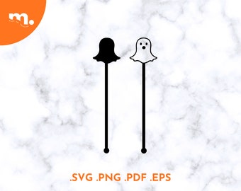 Ghost Drink Stirrers SVG | Halloween Swizzle Stick Files (Digital Download)