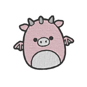 Squishmallow Dakota the Pink Dragon embroidery design