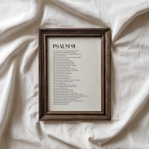 Psalm 91 Scripture Print: Minimalist Christian Wall Art (Digital Download)