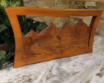 Handmade Wooden Countryside Wall Art, Vintage Home Decor
