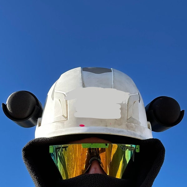 speaker pod mount for hard hat or safety helmet