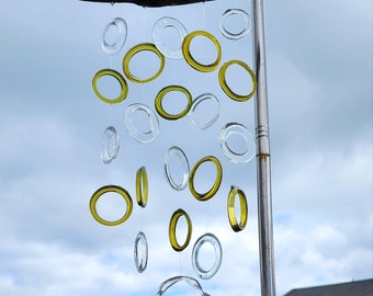 Recycled glass bottle windchime