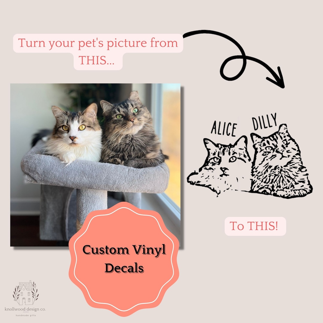 Custom Pet Sticker Vinyl Decal, Personalized Animal Sticker Photo, Pet
