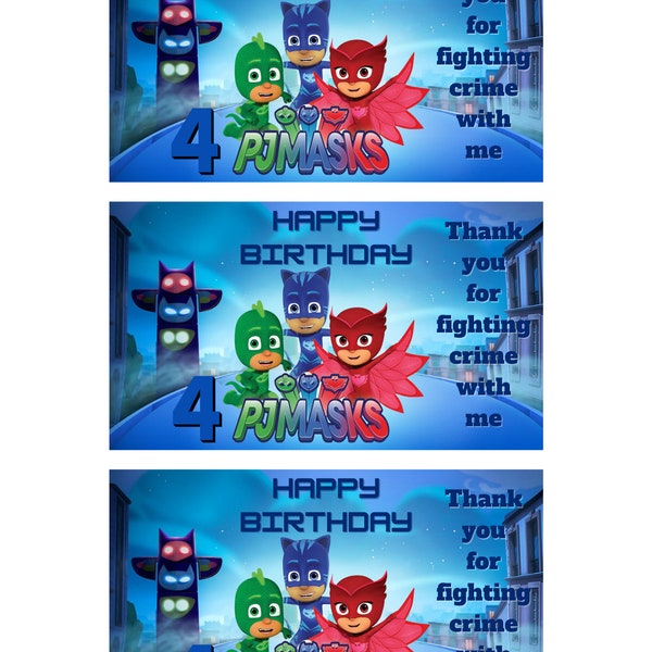 PJ Masks Gable Box Label