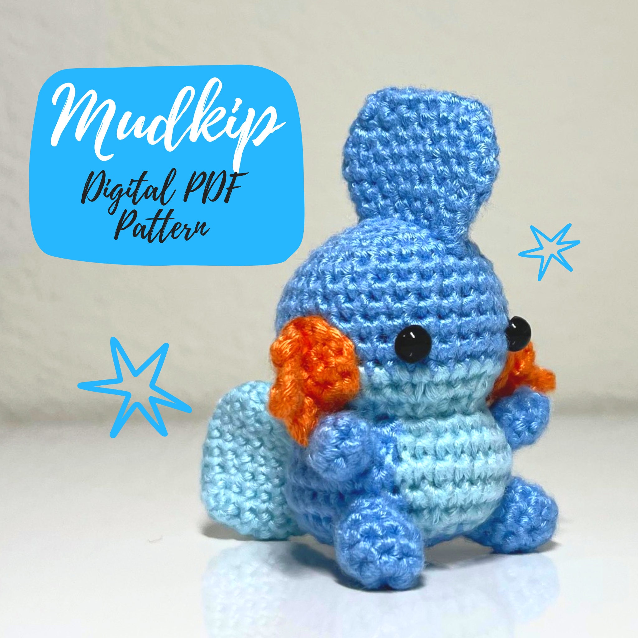 Mudkip Pokemon Chibi - Amigurumi Crochet Pattern - Etsy