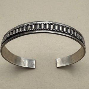 Indonesian Vintage Sterling Silver Open Cuff Bracelet | Braided Design
