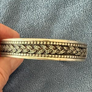 Vintage Indonesian Sterling Silver Open Cuff Bracelet | Braided Design