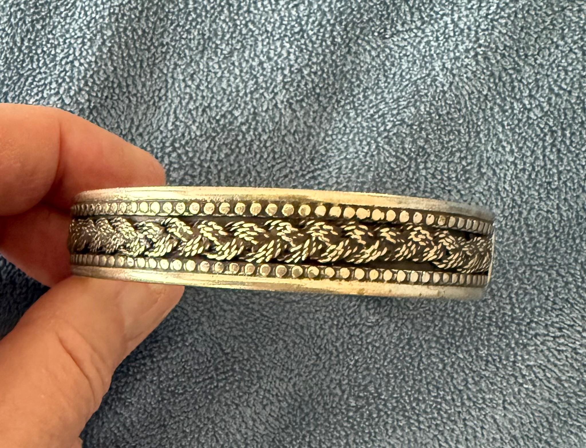 Bracelet à Pendeloques Métal Argenté - Pâte De Verre Et Quartz - Style Années 60/70 Indonésie - Vintage