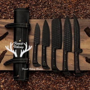 5Pcs LUXURY Hand Forged Damascus Chef Set | Damascus Kitchen Knives | Damascus Chef Knife Set | CHRISTMAS Gift | GROOMSMAN Gift | Xmas Gift image 10