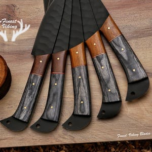 5Pcs LUXURY Hand Forged Damascus Chef Set | Damascus Kitchen Knives | Damascus Chef Knife Set | CHRISTMAS Gift | GROOMSMAN Gift | Xmas Gift image 3