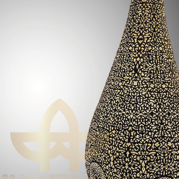 Lampe de table marocaine en laiton, argent, veilleuse artisanale, abat-jour fait à la main, lampe de chevet artisanal.