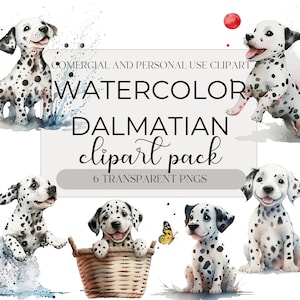 Dalmatian Clipart, Watercolor Dog PNG, Cute Dog Clipart, Nursery Clipart, Dog Dalmatian Clipart, Puppy Images, Commercial Use